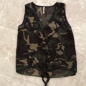 *flash Camo Sheer Top S